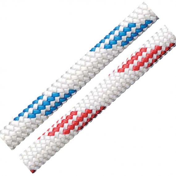 Double braided rope with color inserts