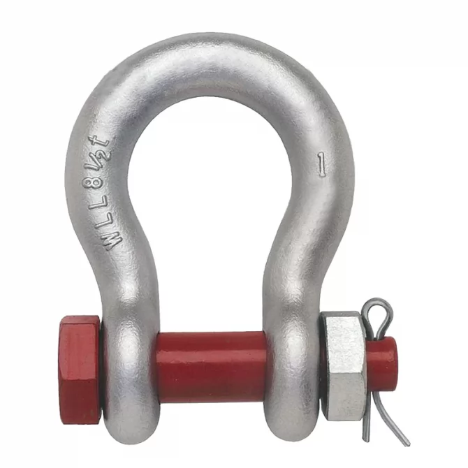 Tested red pin Bow type anchor shackle with nut