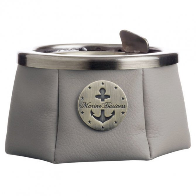 Windproof leather ashtray grey