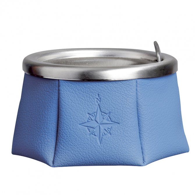 Windproof leather ashtray light blue
