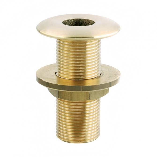 Through hull outlet brass