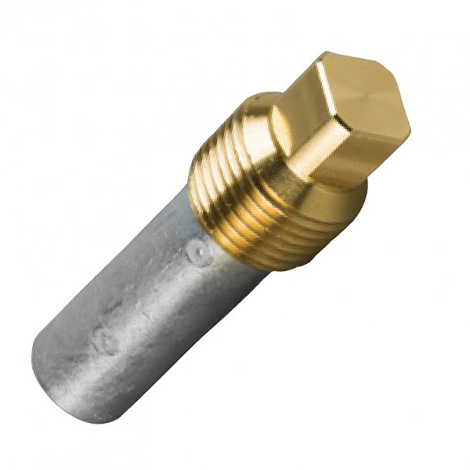Volvo Penta pencil anode with brass plug 00713T