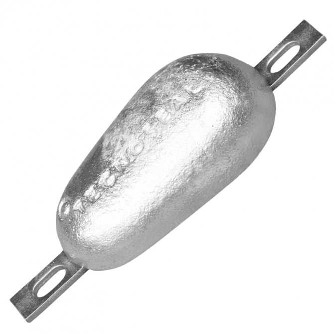 Tear drop bolt-on anode with slotted holes 3kg 00352/A