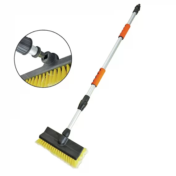 Deck brush kit with 1 brush & telescopic water fed pole