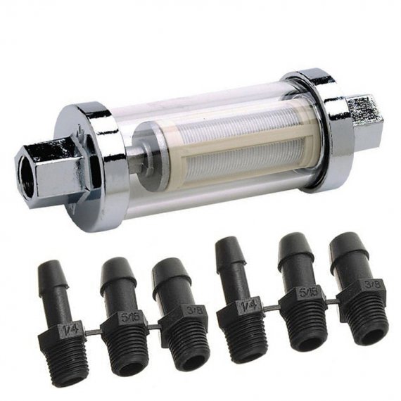 Inline fuel filter for outboard engines