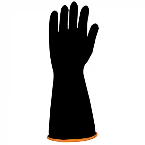 Black chemical resistant gloves
