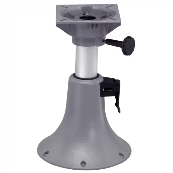 Manual adjustable pedestal with swivelling plate with lock