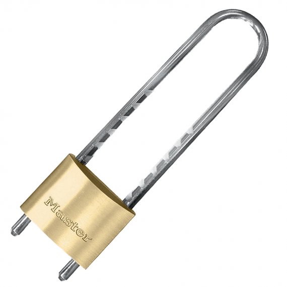 Wide solid brass body padlock with adjustable shackle Master Lock