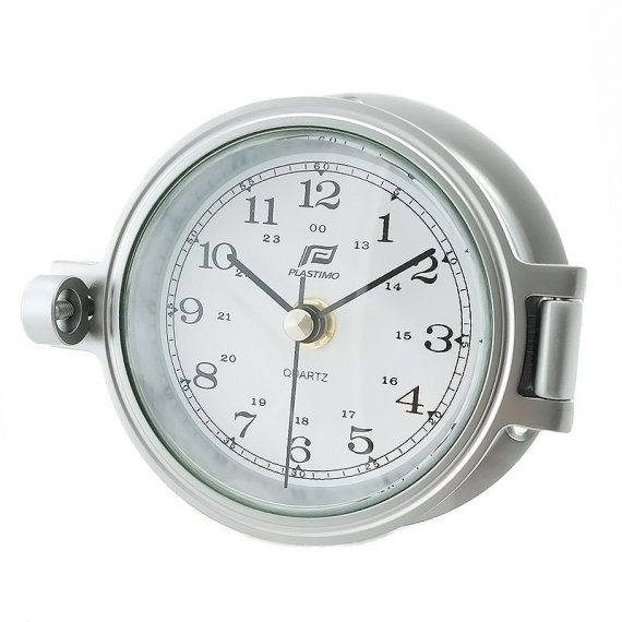 Nautical analog clock 4″ silver