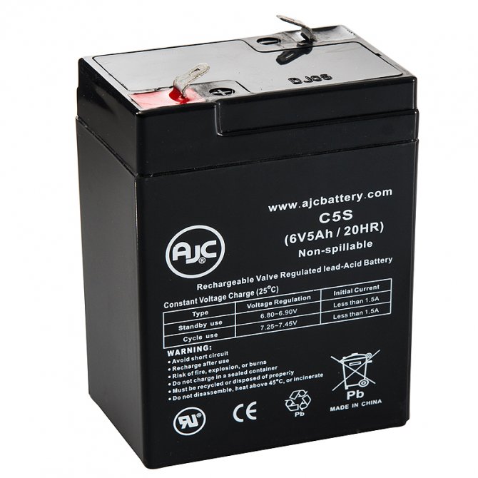 Rechargeable battery 6V/4AH