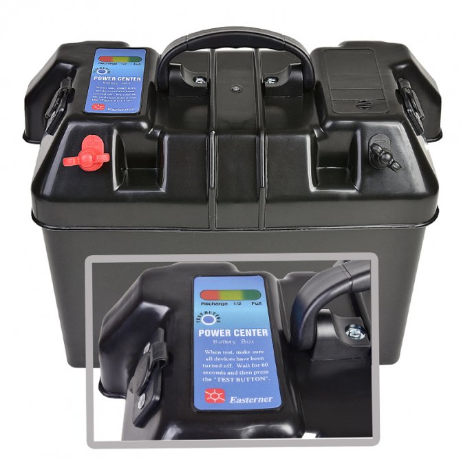 Battery box with external clamps