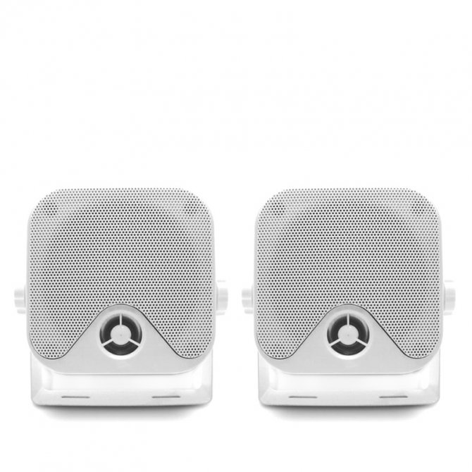 White square speakers