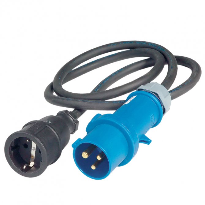 Adapter with cable CEE to socket