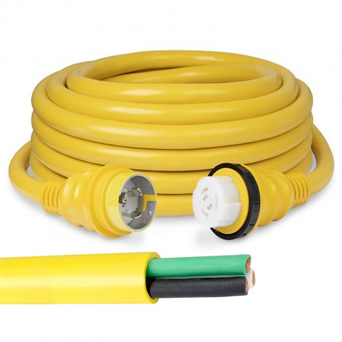 Flexible yellow marine cable