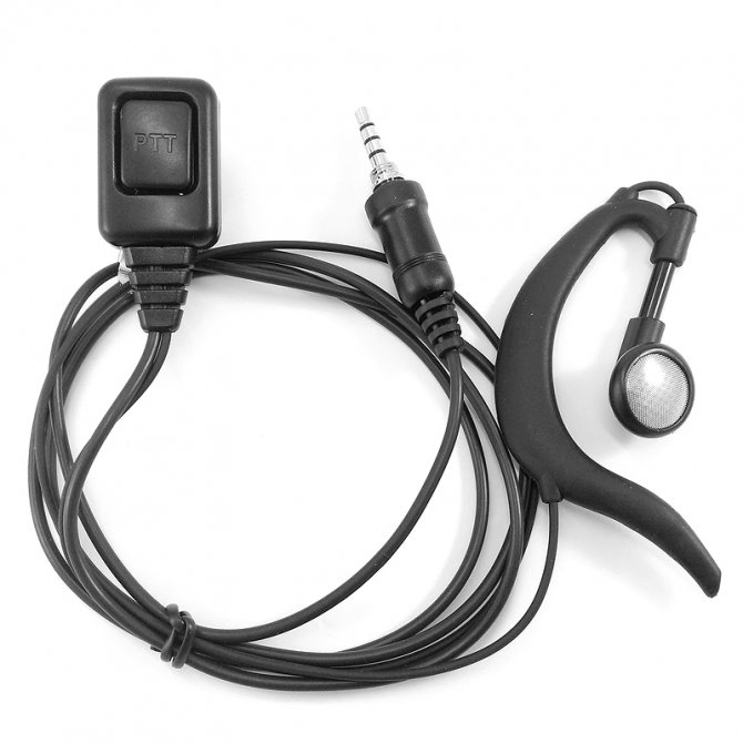 Microphone with PTT key & ear support