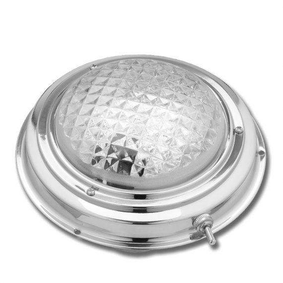 Dome light round with switch inox TMC