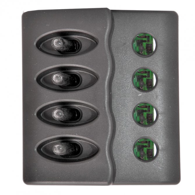 Waterproof switch panel 4 positions with LED