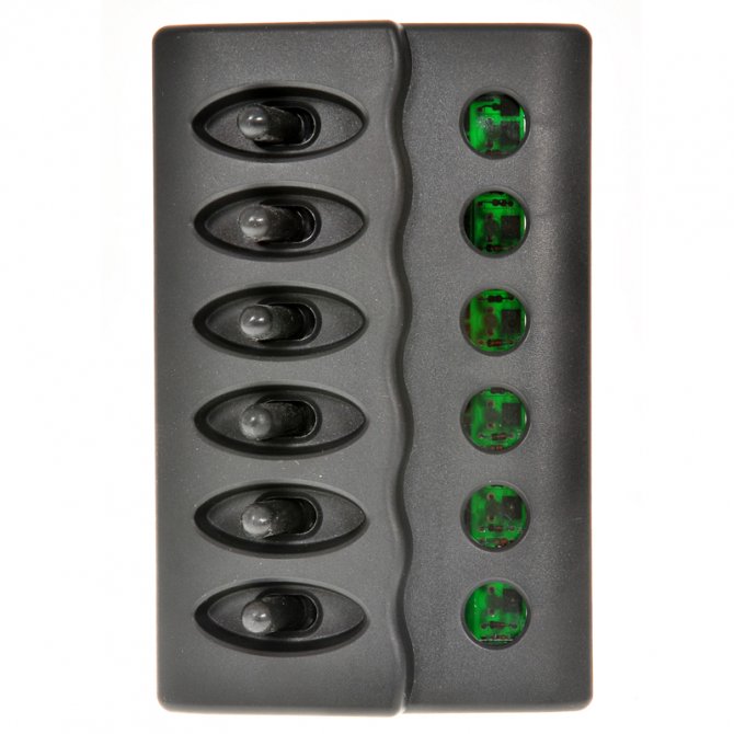 Waterproof switch panel 6 positions with LED