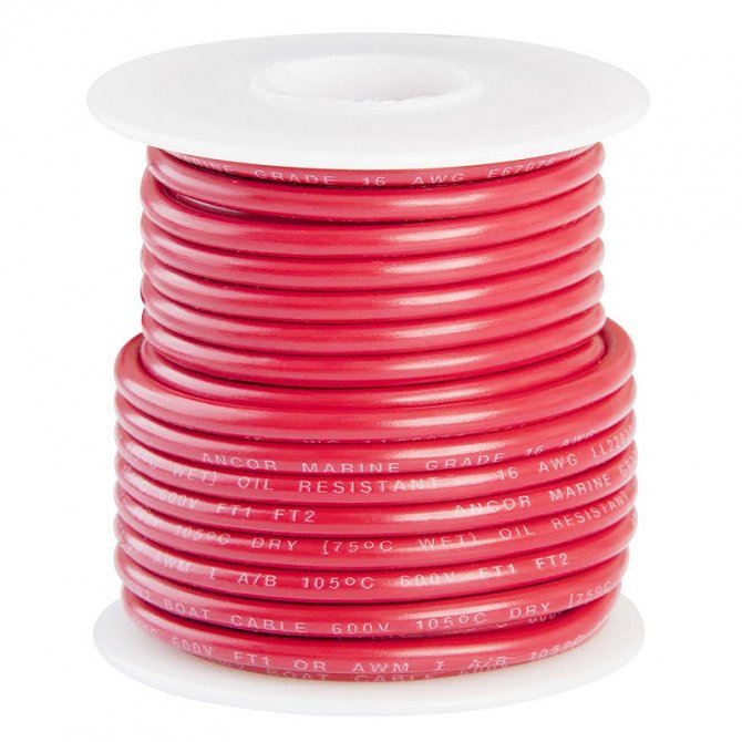Tinned battery cable red PVC coating