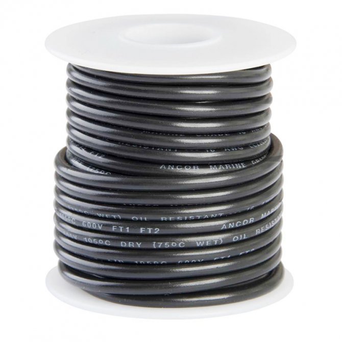 Tinned battery cable black PVC coating