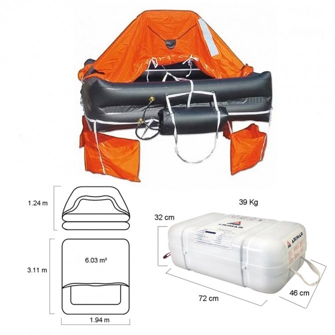 Life raft for 8 persons in canister - Arimar