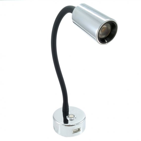 Articulated LED spotlight with USB socket TREM