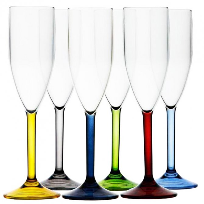 Champagne glass with coloured base