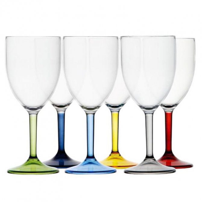 Wine glass with coloured base