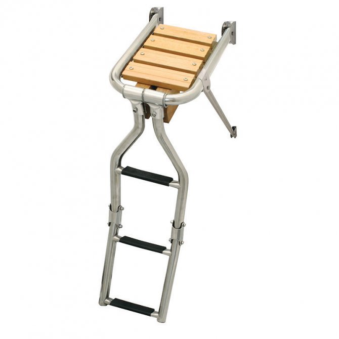 Σκάλα – πλατφόρμα inox με 3 σκαλοπάτια
