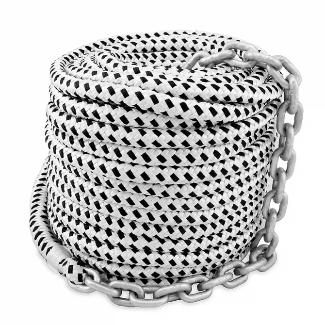 Double braided rope with 10m chain