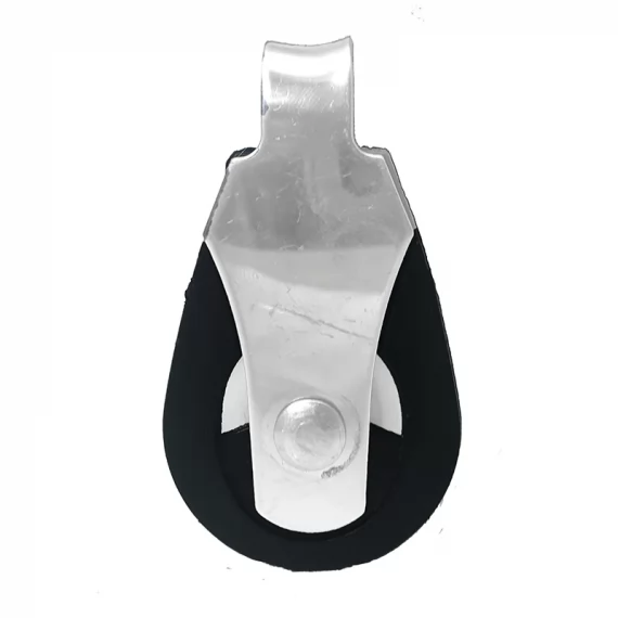 Mini single inox -plastic pulley with swivel
