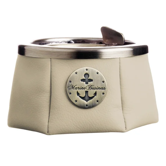 Windproof leather ashtray premium ecru