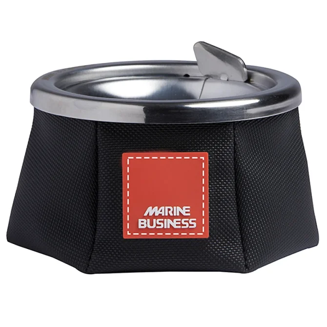 Windproof leather ashtray Sail black